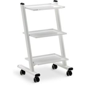 Carro Porta Equipo Médico y Fisioterapéutico Móvil de 4 Ruedas con 3 Charolas de Metal - Médica Store