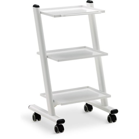 Carro Porta Equipo Médico y Fisioterapéutico Móvil de 4 Ruedas con 3 Charolas de Metal - Médica Store