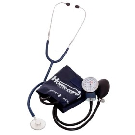 Baumanómetro y Estetoscopio con Cámara, Mangueras, Perilla de Látex + Vulva y Filtro de Metal - Home Care