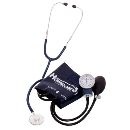 Baumanómetro y Estetoscopio con Cámara, Mangueras, Perilla de Látex + Vulva y Filtro de Metal - Home Care