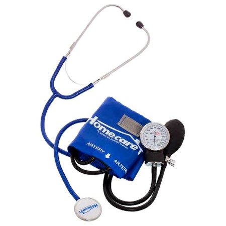 Baumanómetro y Estetoscopio con Cámara, Mangueras, Perilla de Látex + Vulva y Filtro de Metal - Home Care