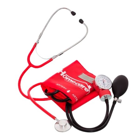 Baumanómetro y Estetoscopio con Cámara, Mangueras, Perilla de Látex + Vulva y Filtro de Metal - Home Care