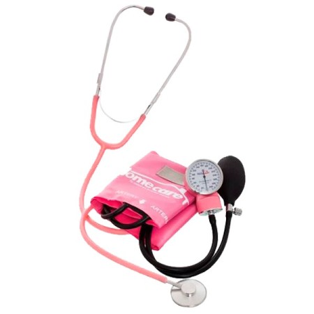 Baumanómetro y Estetoscopio con Cámara, Mangueras, Perilla de Látex + Vulva y Filtro de Metal - Home Care