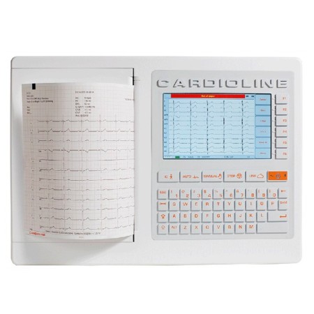 Electrocardiógrafo de 12 Derivaciones 200+ con Filtros de 25/40/150 Hz, Pantalla LCD 7" con Protocolo DICOM - CARDIOLINE