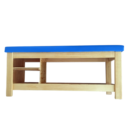 Camilla de Madera para Fisioterapia de 185 cm largo x 70 cm ancho x 80 cm altura con 2 Cajones, Colchón y Careta - Mecano Rehab