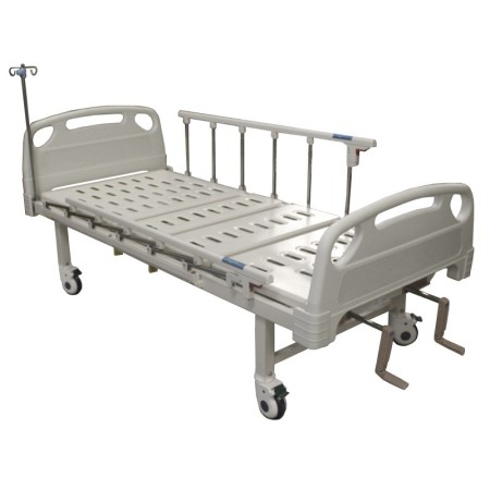 Cama de Hospital Manual de 2 Manivelas y 3 Posiciones en Acero Epoxy y Plástico para Capacidad Máxima de 220 kg - Medimetrics