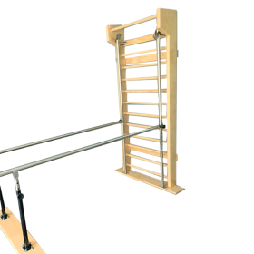 Barras Paralelas Plegables con Barras Suecas Ancladas Fabricadas de Madera para Fisioterapia  - Médica Store