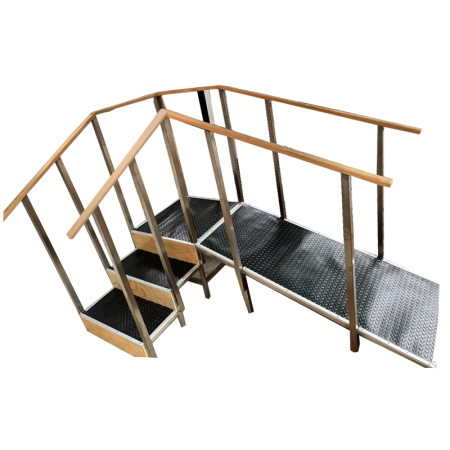 Escalera y Rampa para Rehabilitación Física con Pasillos 91 cm + Escalones de 30 cm con Suelo Anti Derrapante - Mecano Rehab
