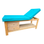 Cama de Fisioterapia de Madera con Respaldo Reclinable y 2 Cajones de 190 largo x 61 de ancho x 80 cm de alto