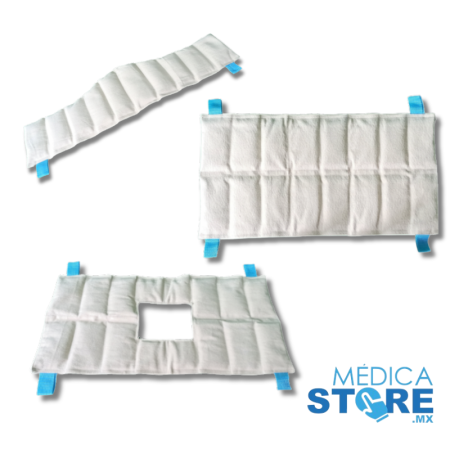 Paquete de 3 Compresas Fabricadas con Tela de Algodón Rellenas de Bentonita para Cuello, Hombro-Rodilla y Lumbar - Médica Store