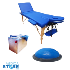 Mesa para masaje tres secciones con levanta piernas, dynaso bosu y ...